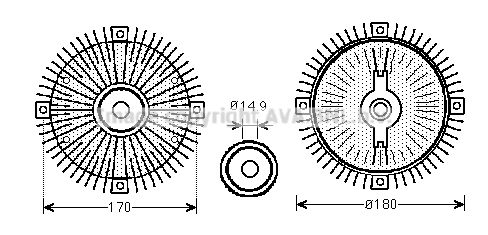 AVA QUALITY COOLING Sajūgs, Radiatora ventilators MSC466